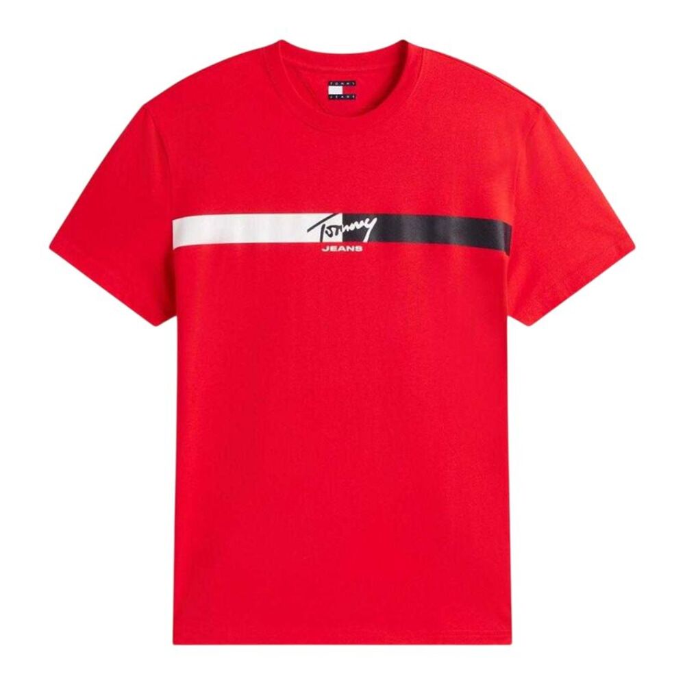 Tommy Jeans Mens Logo Regular T-Shirt / Red